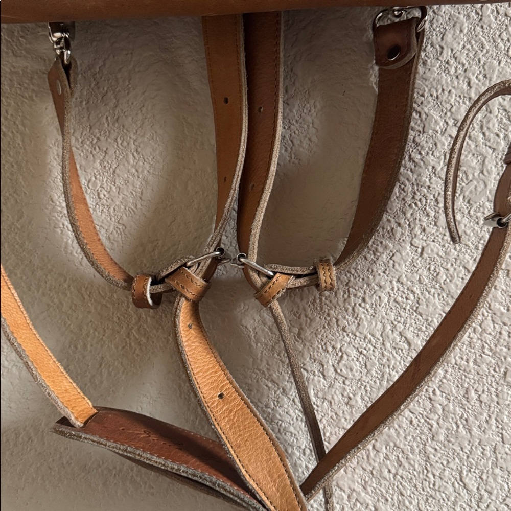 Nena & Co. Brown Leather & Multicolor Woven Backpack Satchel - Picture 4 of 13